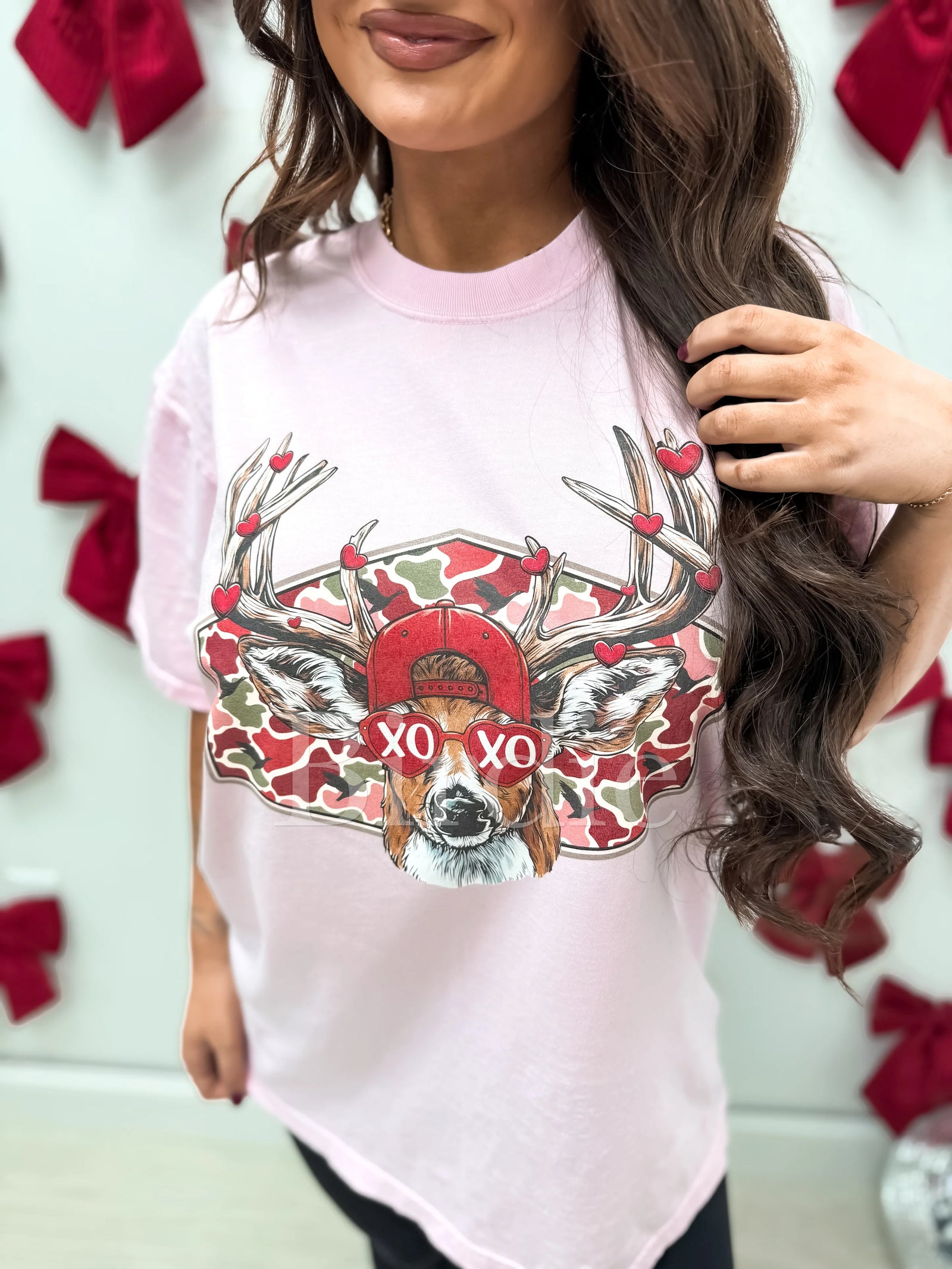 Deer XOXO Tee: Blossom