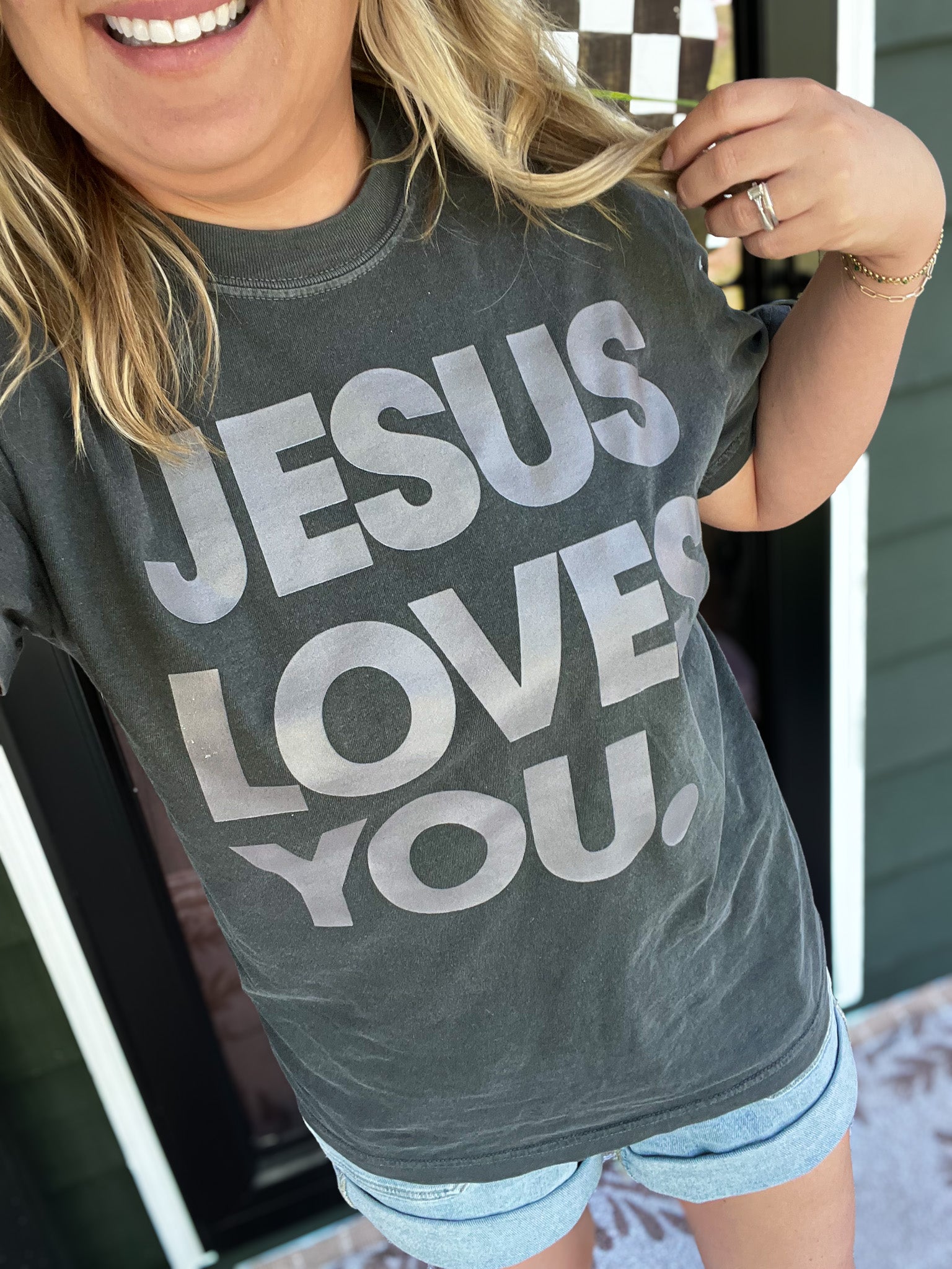 Jesus Loves You Tee: Pepper