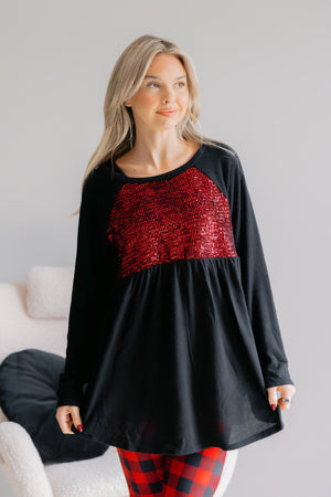 Frosted Berry Sequin Tunic