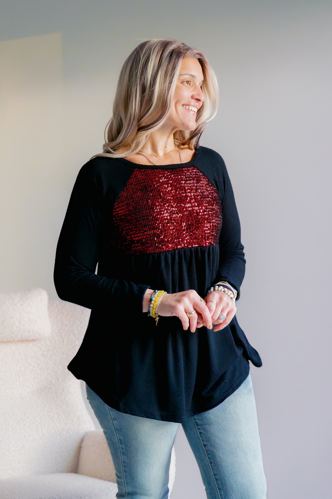 Frosted Berry Sequin Tunic
