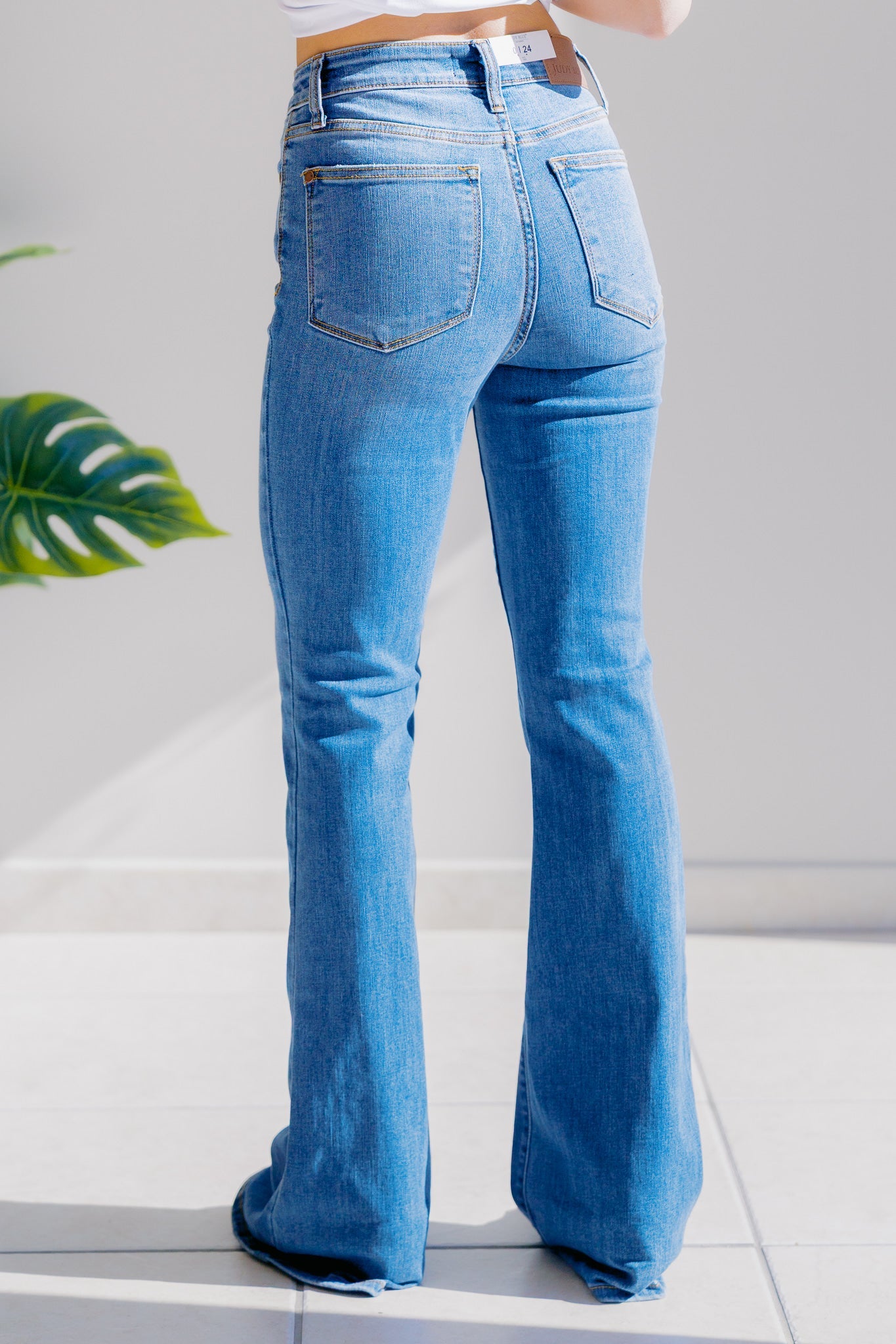 Jordan Judy Blue Flares: Medium Wash