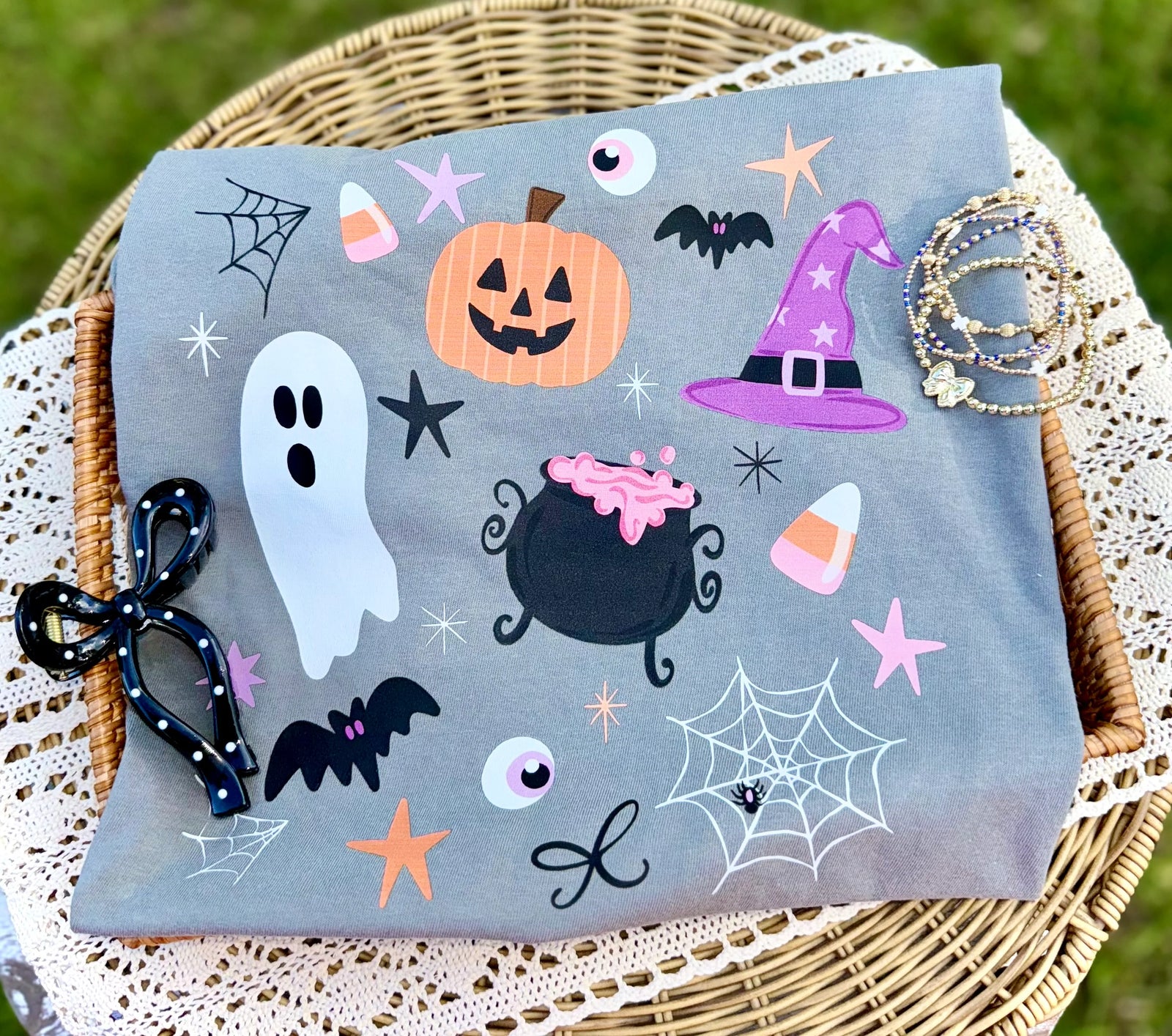 Halloween Collage Tee: Granite