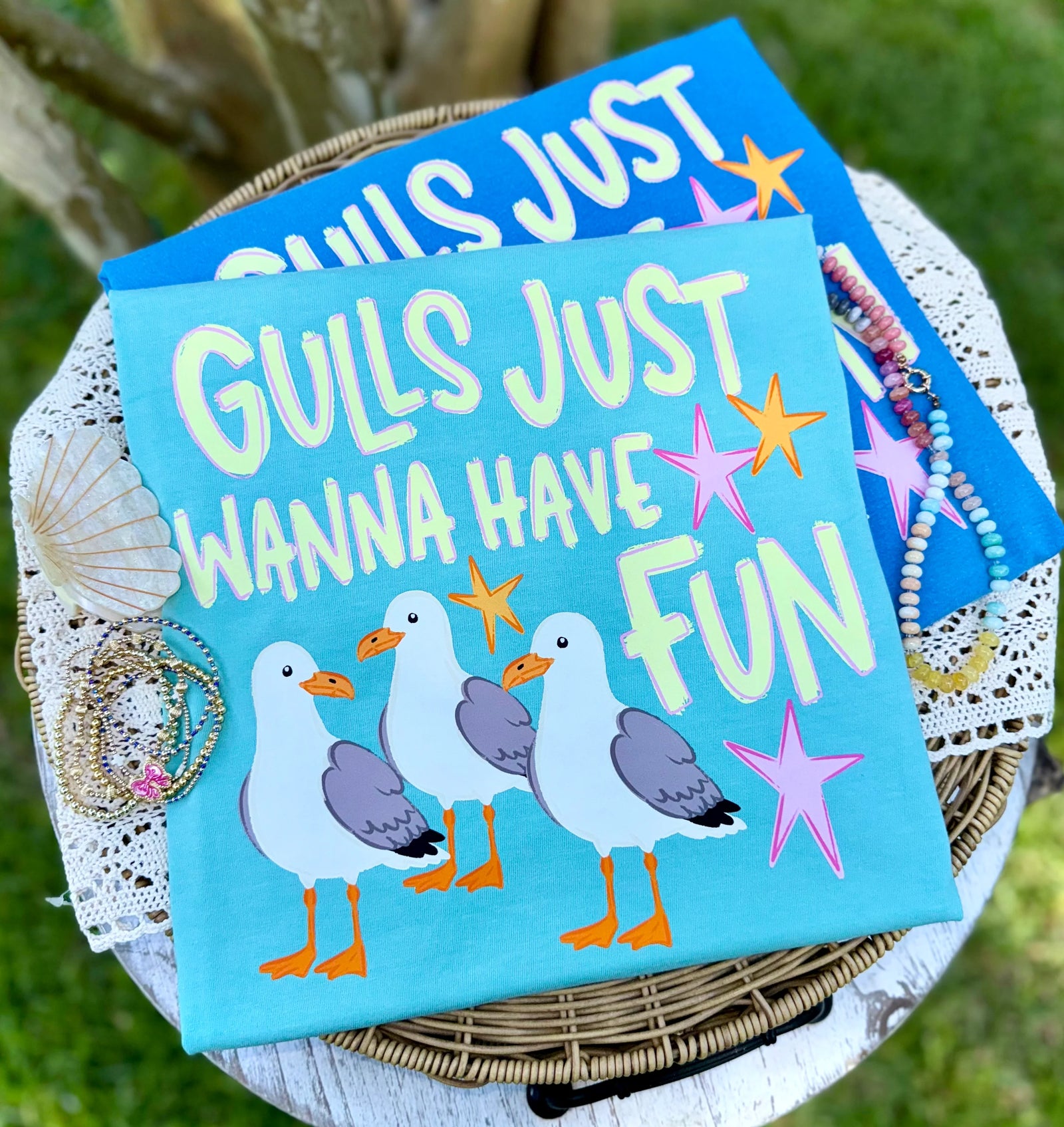 Gulls Just Wanna Have Fun Tee: Color Options Available
