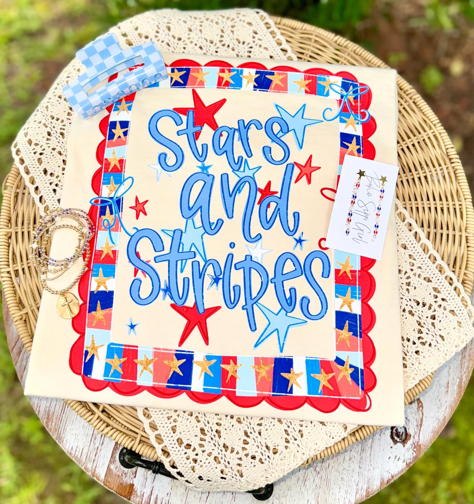 Stars & Stripes Tee: Ivory