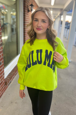 LULU MAC Sweatshirt: Chartruese/Deep Blue