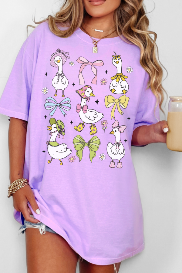 Preppy Goose Tee: Neon Violet