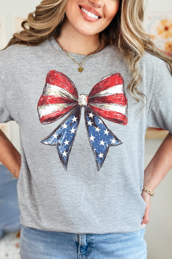 DEAL USA Bow Tee: Sport Gray
