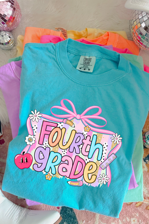 Bow Back To School Tee: Lagoon Blue (Youth + Adult)