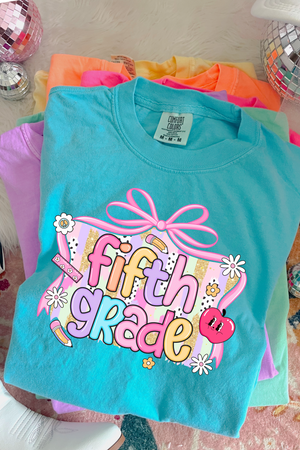 Bow Back To School Tee: Lagoon Blue (Youth + Adult)