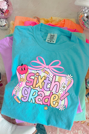 Bow Back To School Tee: Lagoon Blue (Youth + Adult)