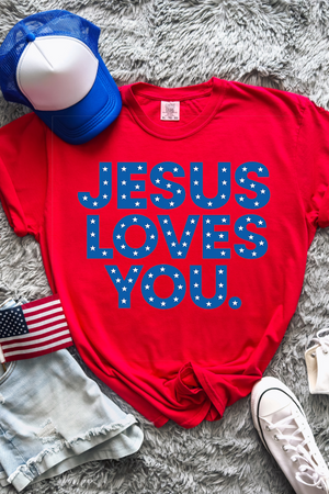 Jesus Loves You Tee: Red