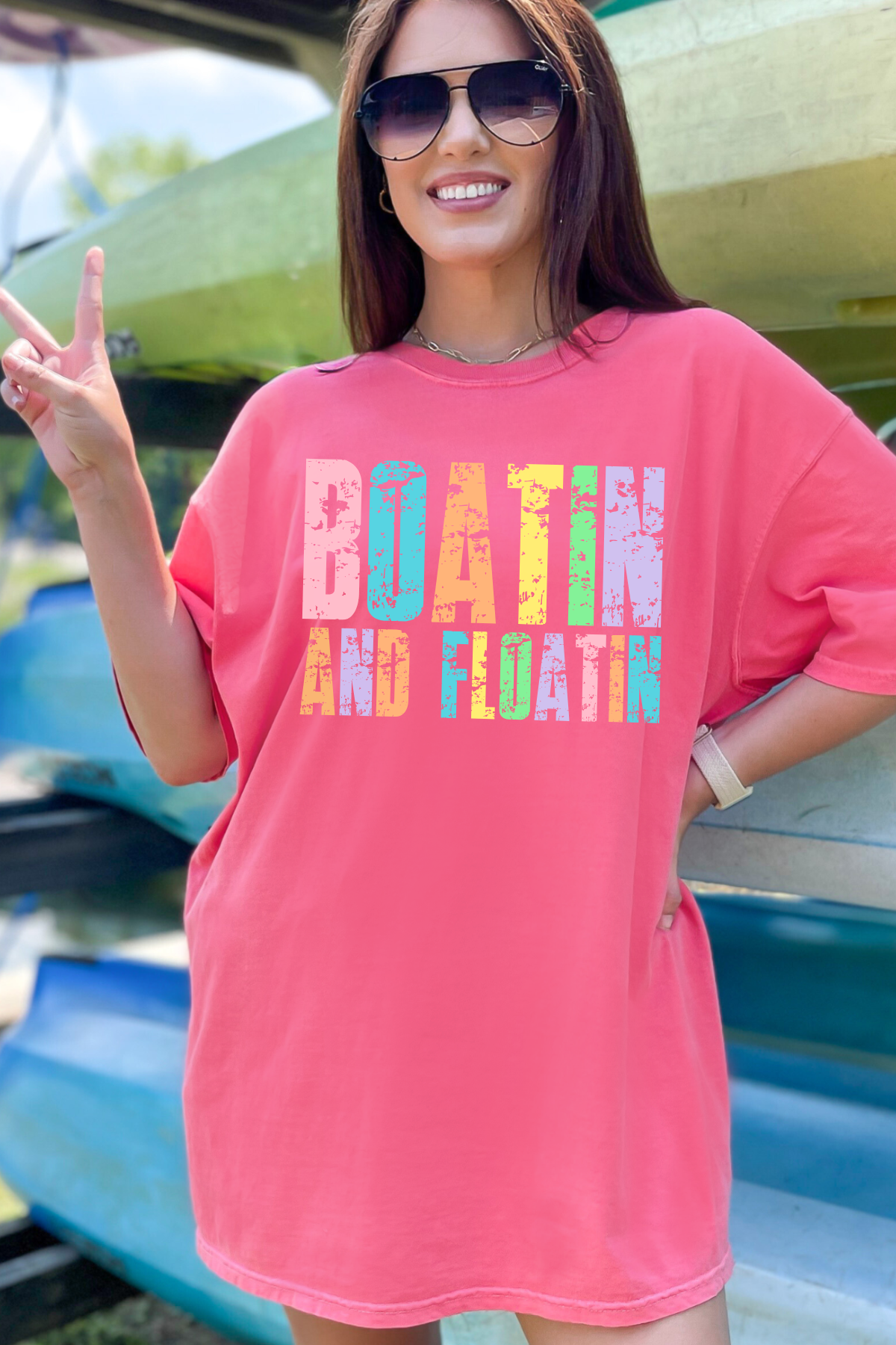 Boatin' and Floatin' Tee: Watermelon