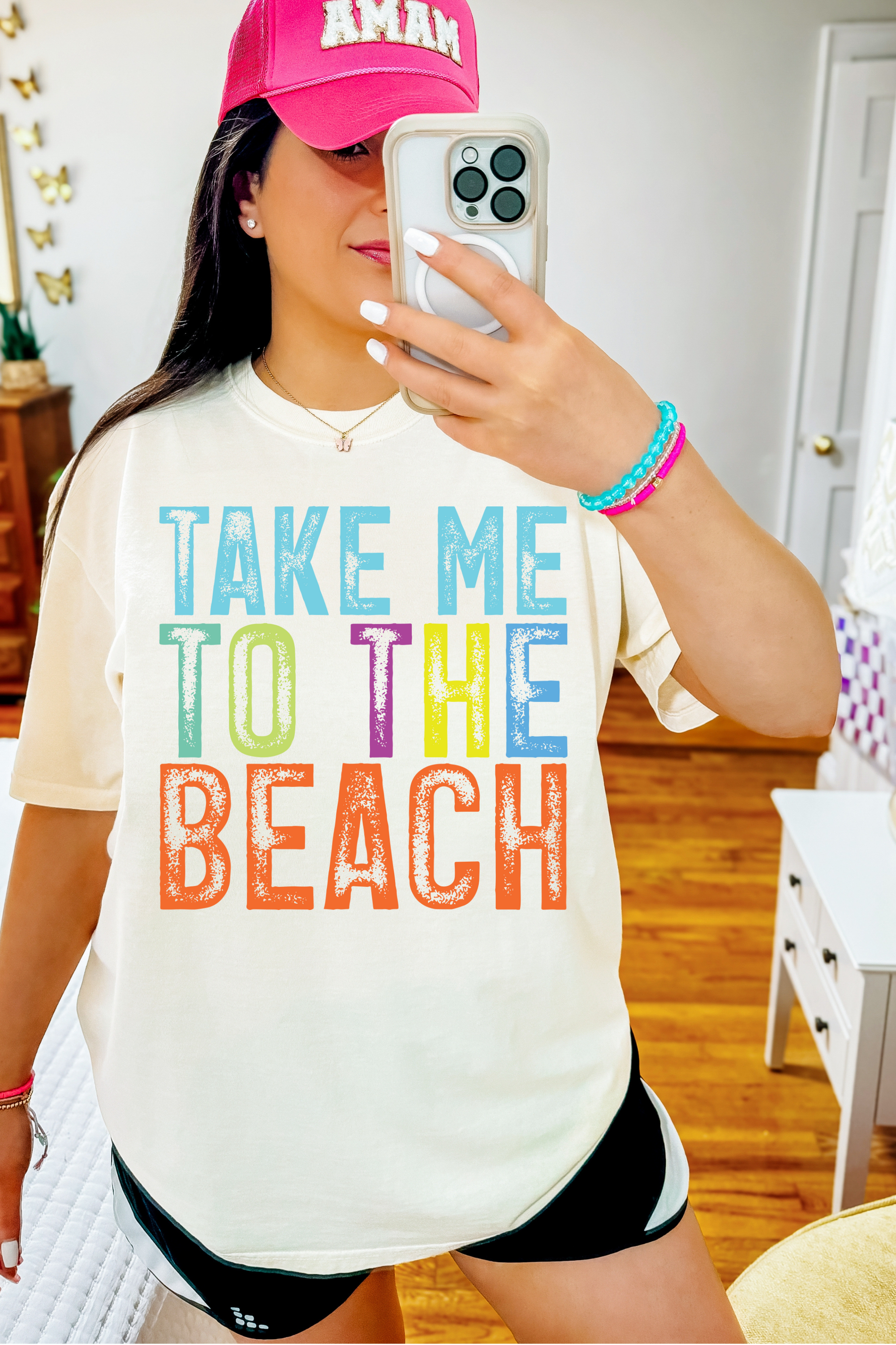 Take Me To the Beach Tee: Ivory