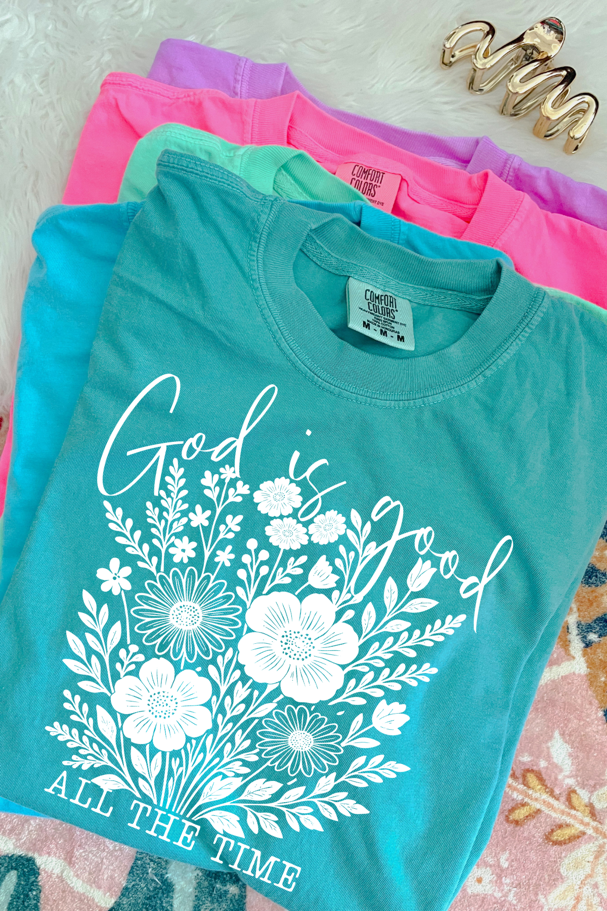God is Good Tee: Seafoam
