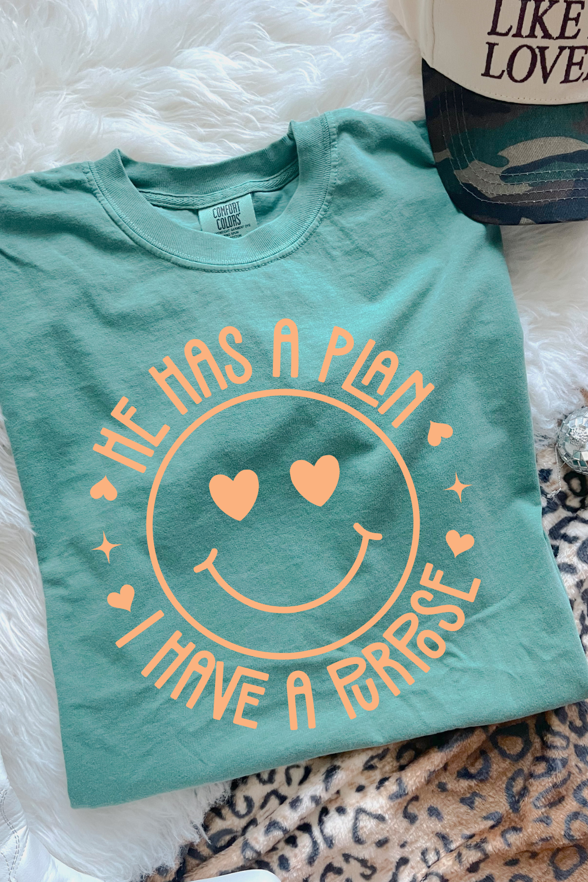He Has a Plan Tee: Chalky Mint