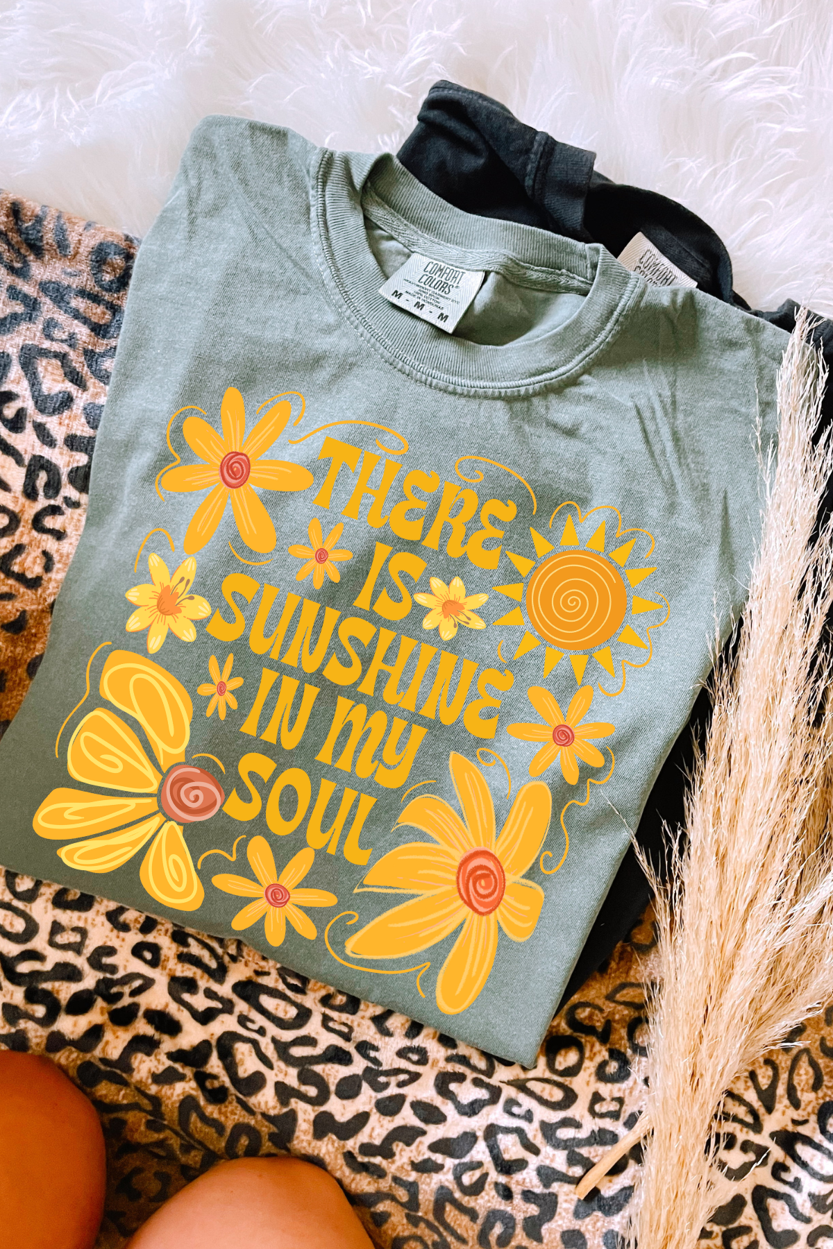 There is Sunshine in My Soul Tee: Moss