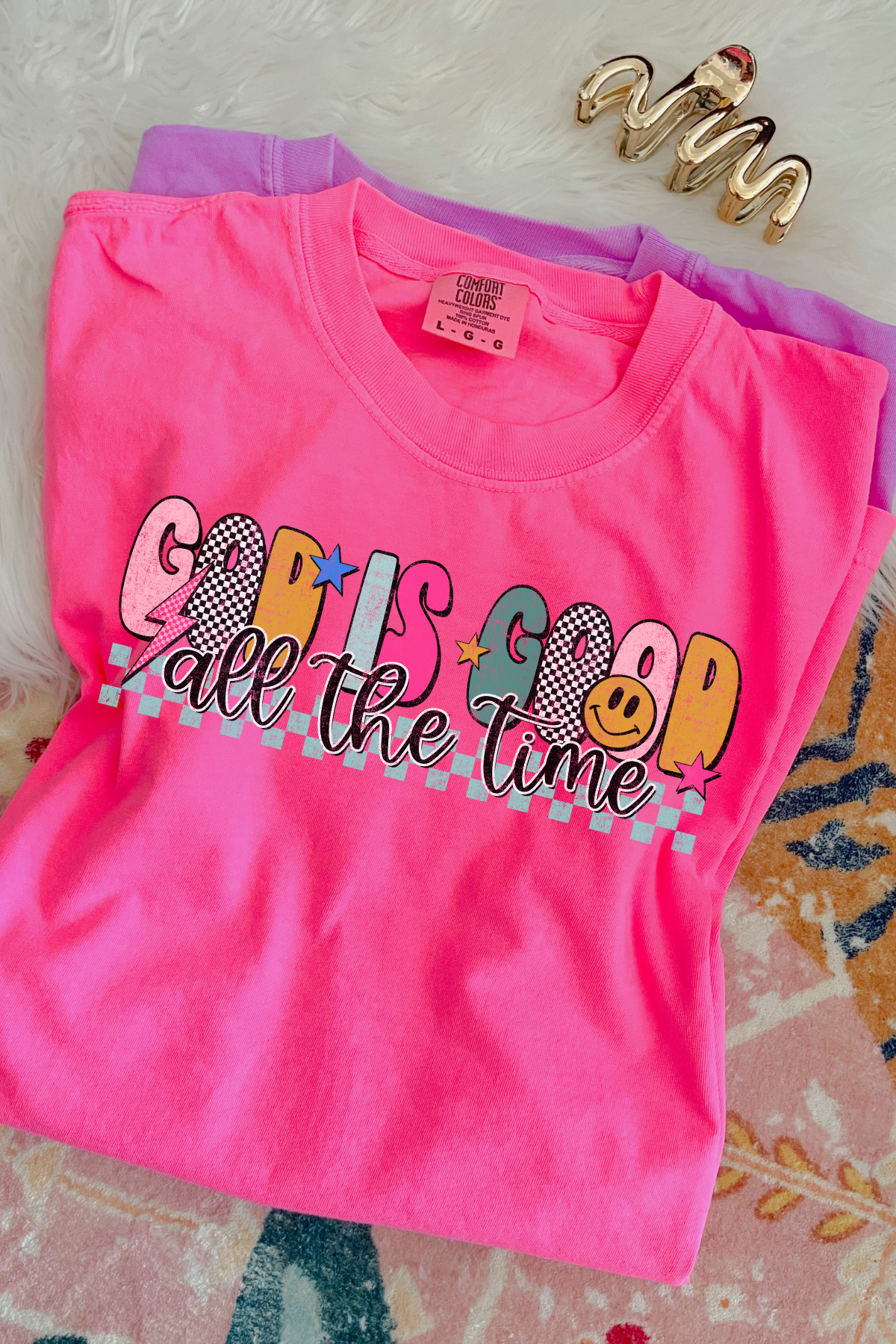 God is Good All the Time Tee: Neon Pink