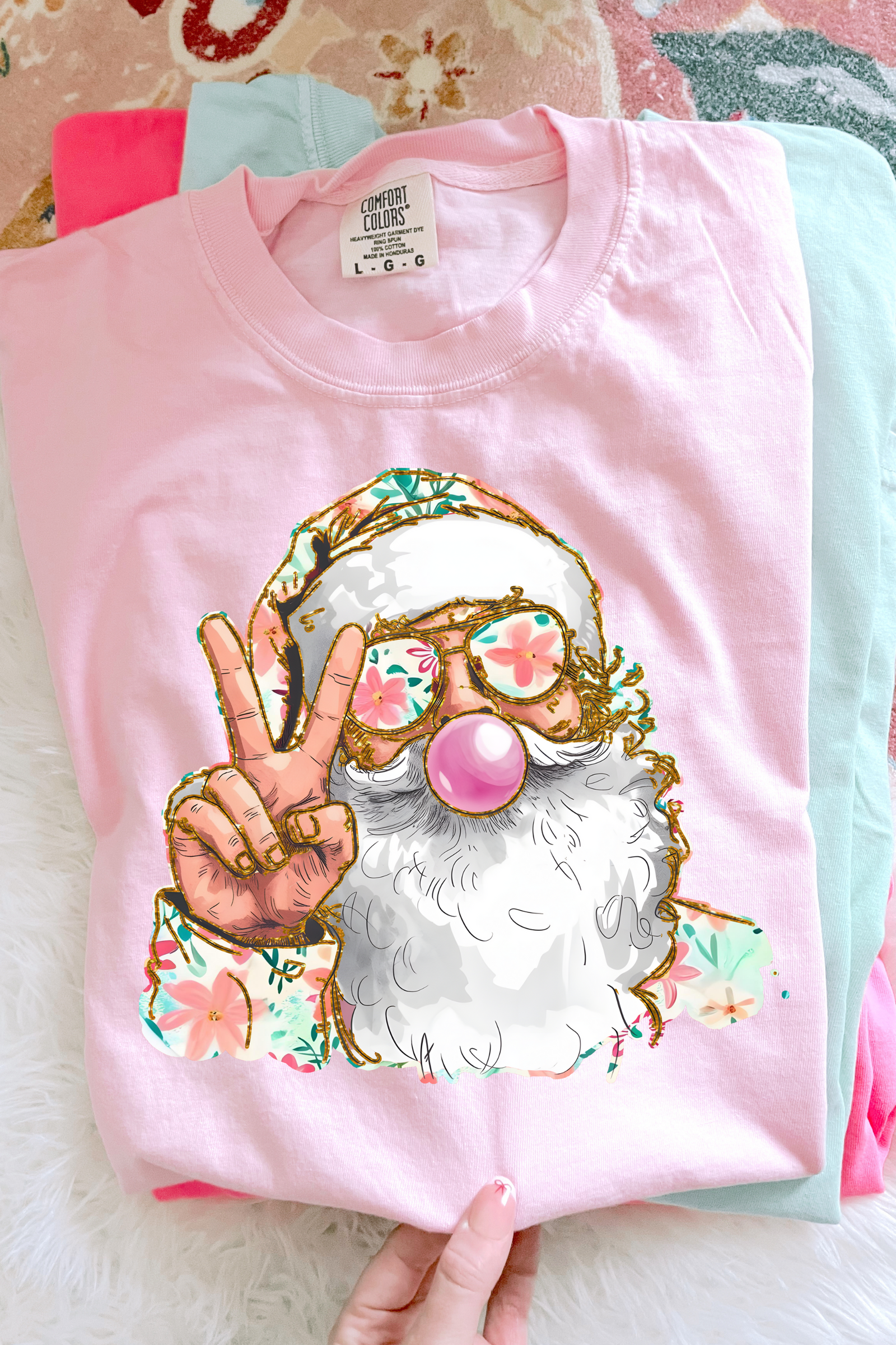 Preppy Santa Tee: Blossom