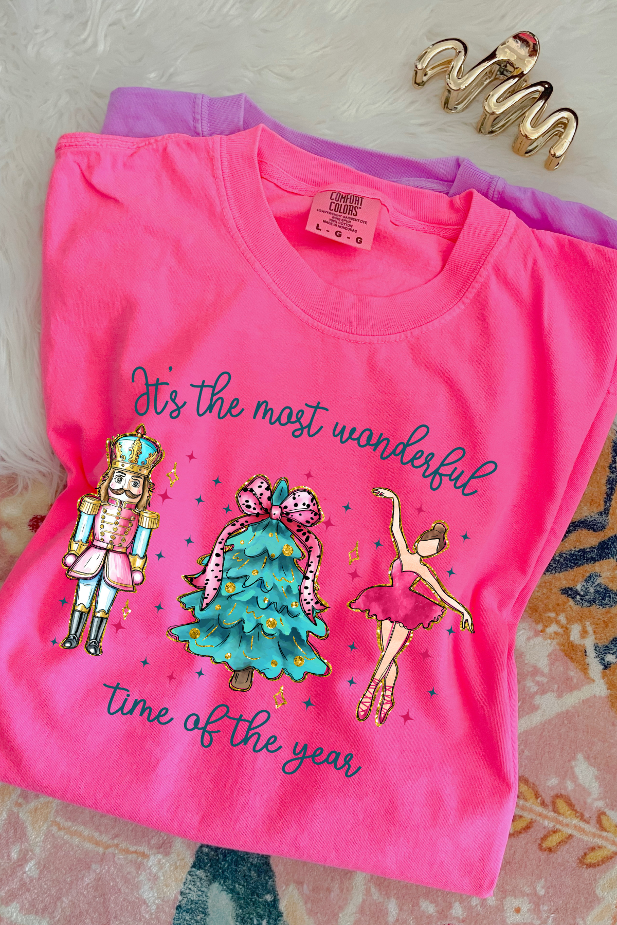 The Most Wonderful Time of the Year Tee: Neon Pink