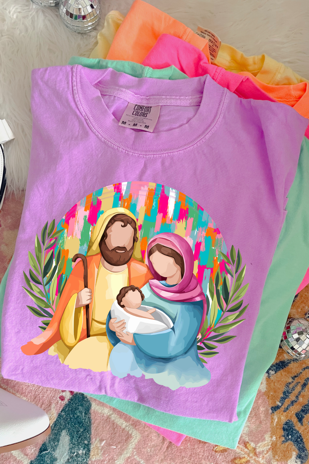 Nativity Tee: Neon Violet