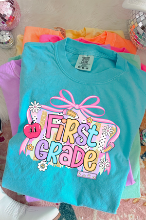 Bow Back To School Tee: Lagoon Blue (Youth + Adult)