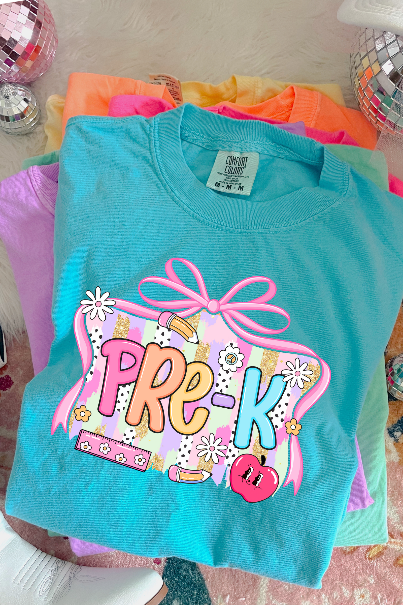 Bow Back To School Tee: Lagoon Blue (Youth + Adult)