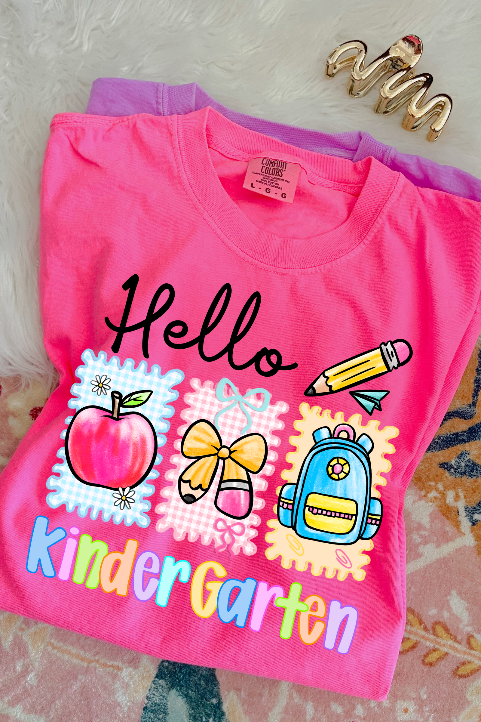 Hello {Grade} Back School Tee: Neon Pink (Youth + Adult)