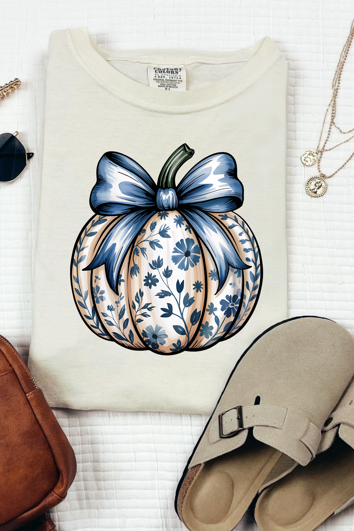 Chinoiserie Pumpkin Tee: Ivory