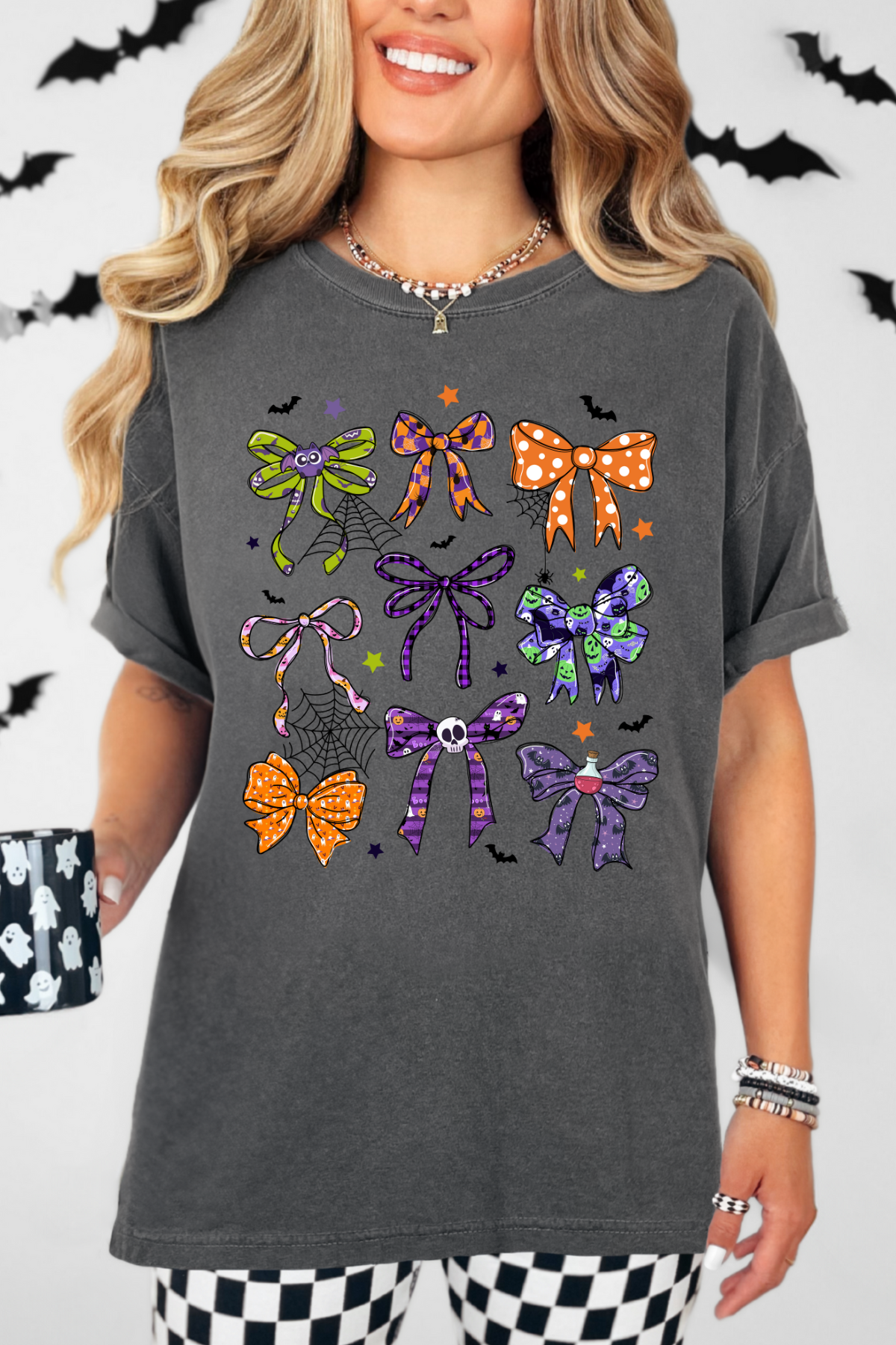 Halloween Bows Tee: Pepper