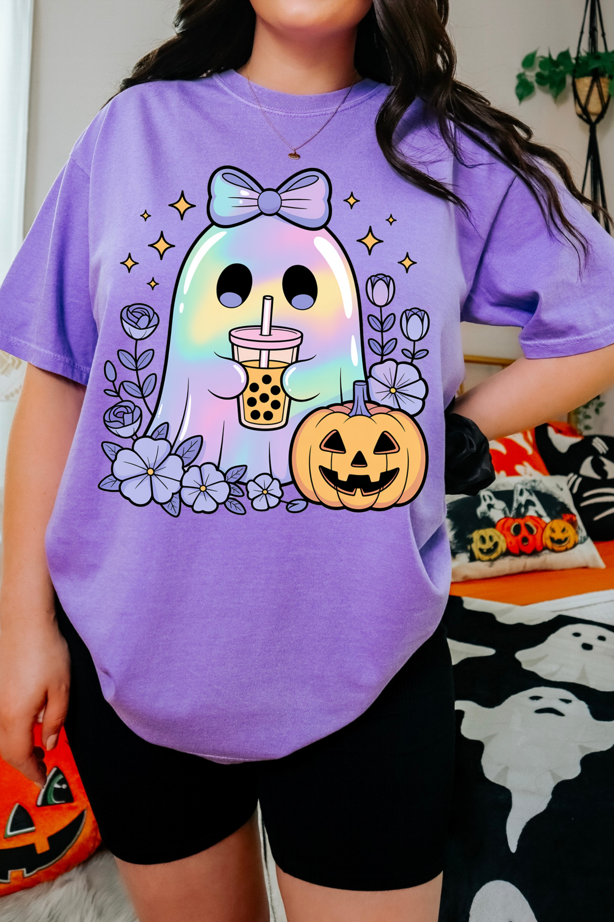Iridescent Ghost Tee: Violet
