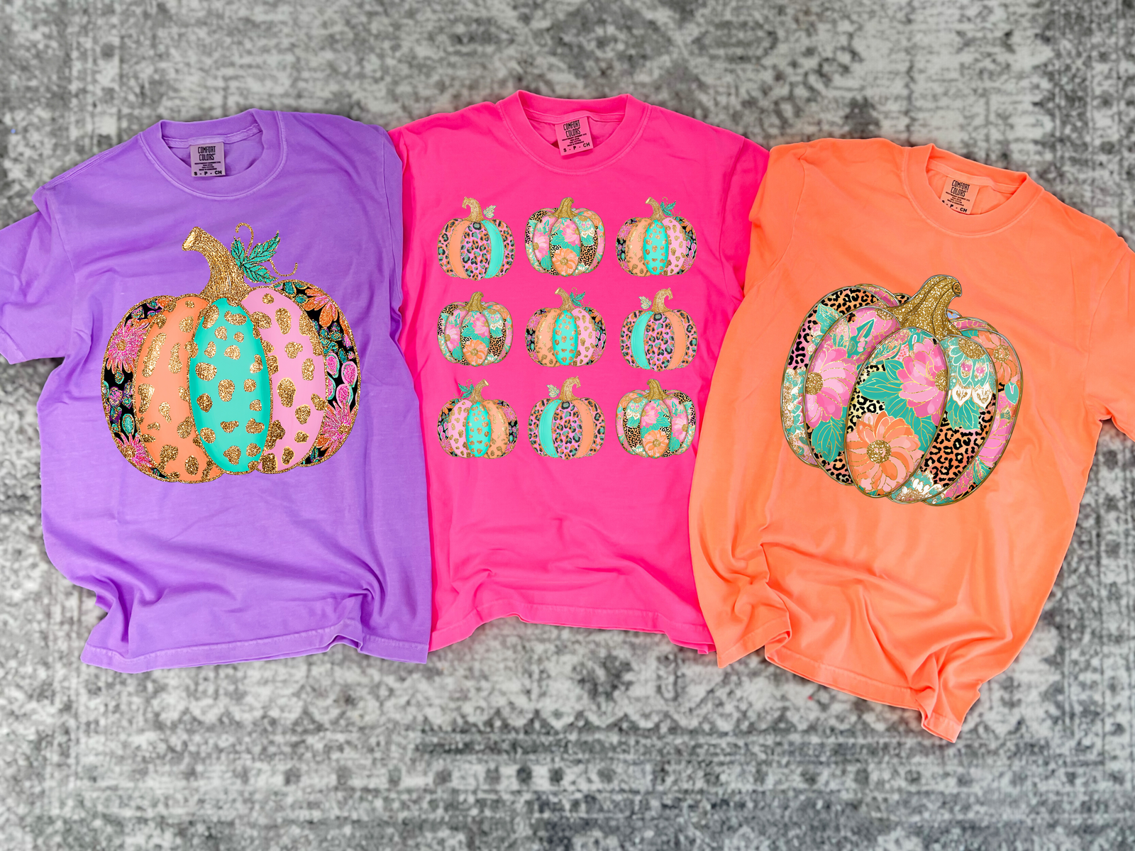 Glitter Pumpkin Tee: Color Options Available