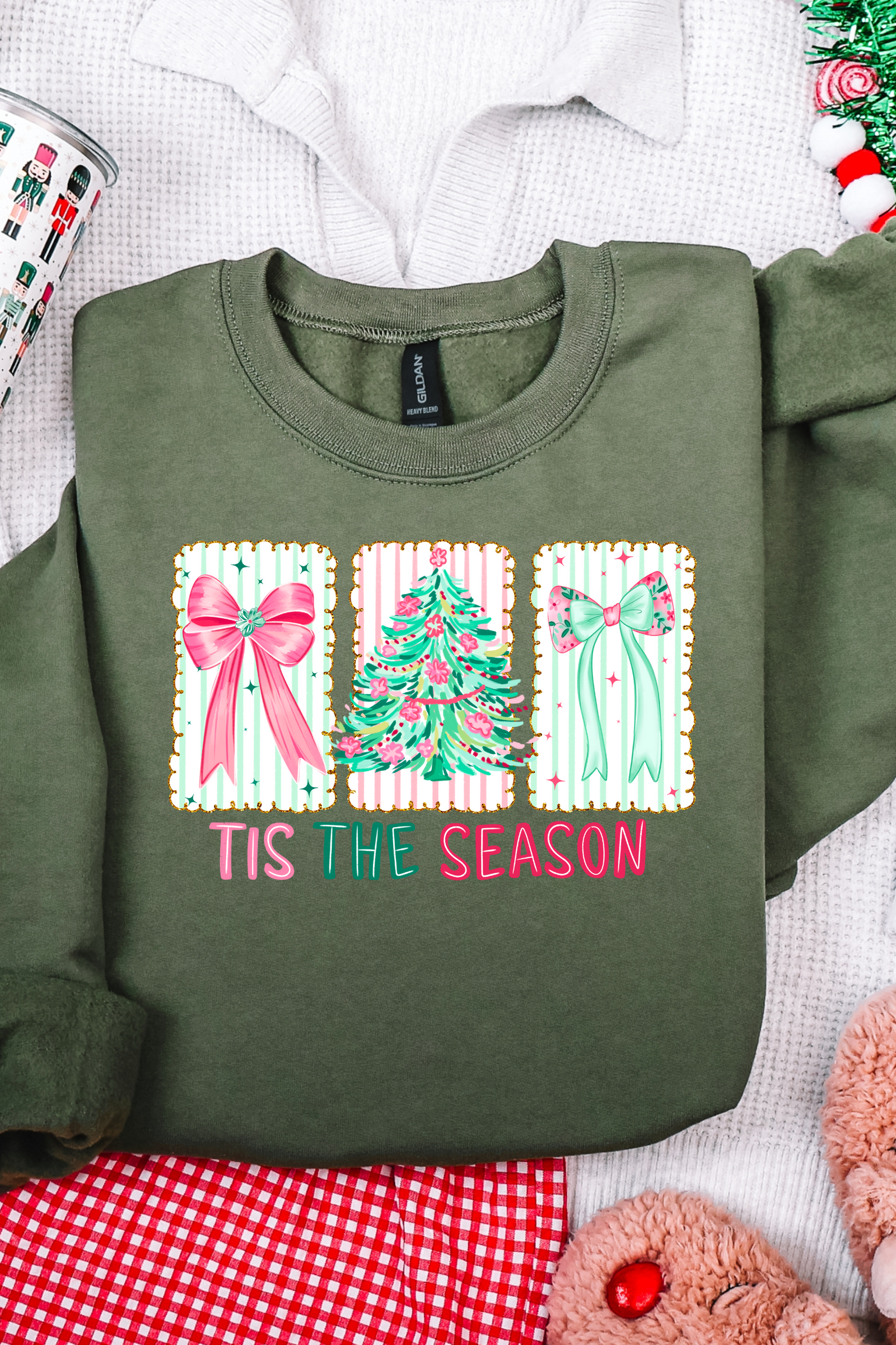 Tis the Season Crewneck: Military Green