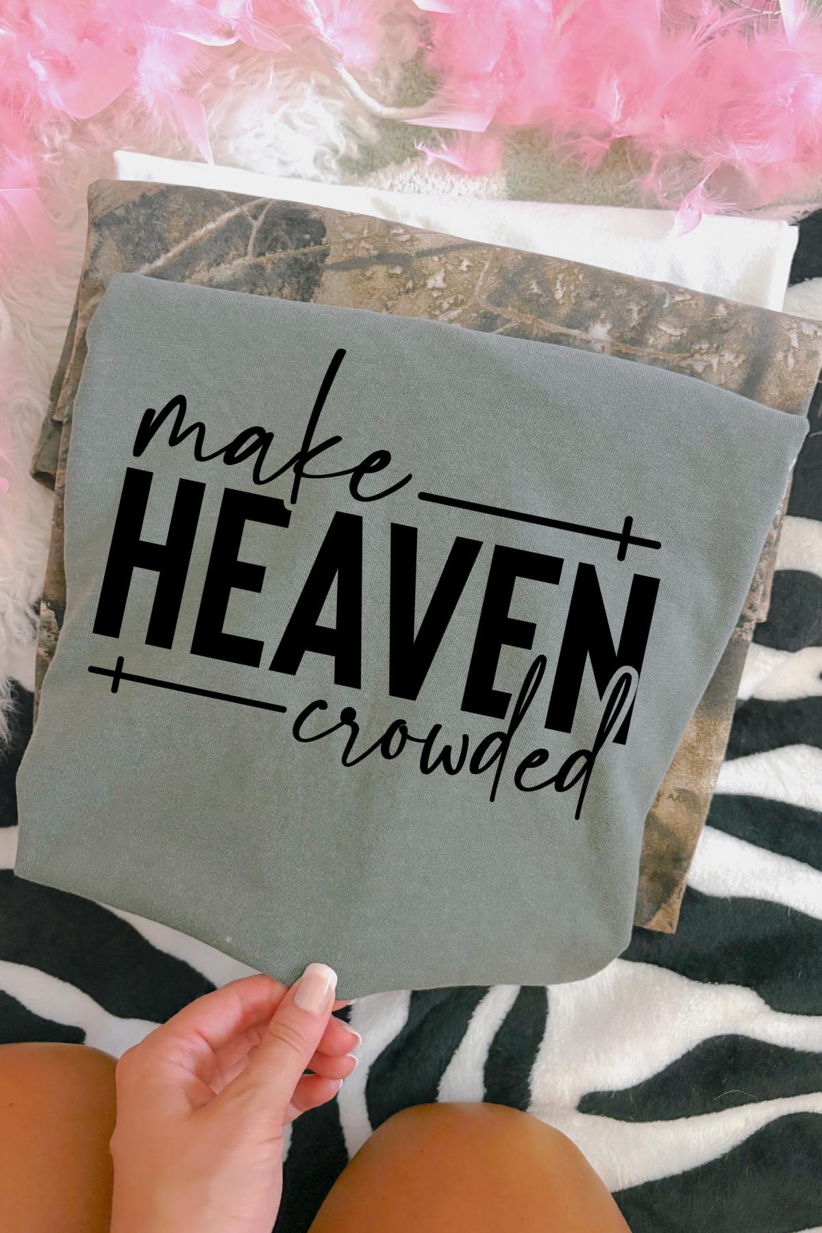 Make Heaven Crowded Tee: Moss