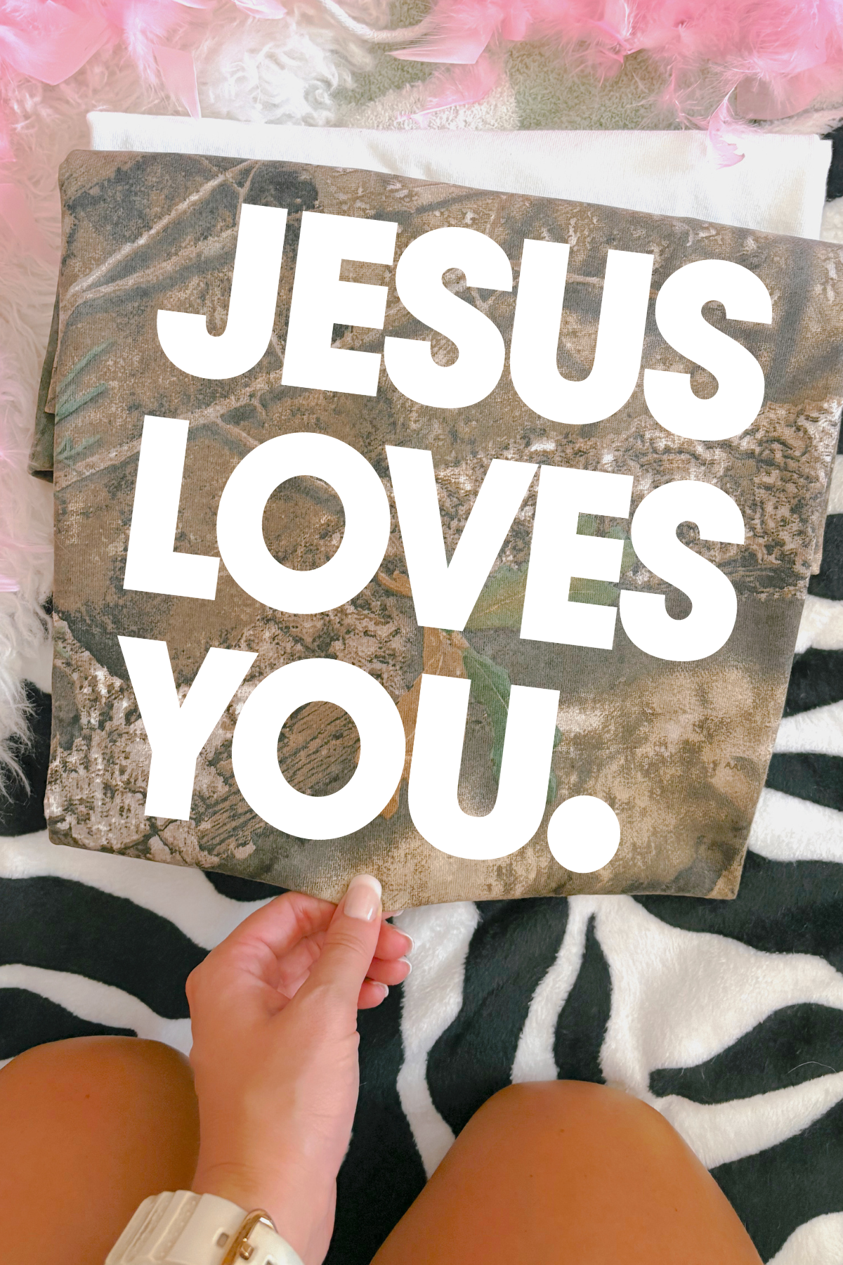 Jesus Loves You Tee: Camo