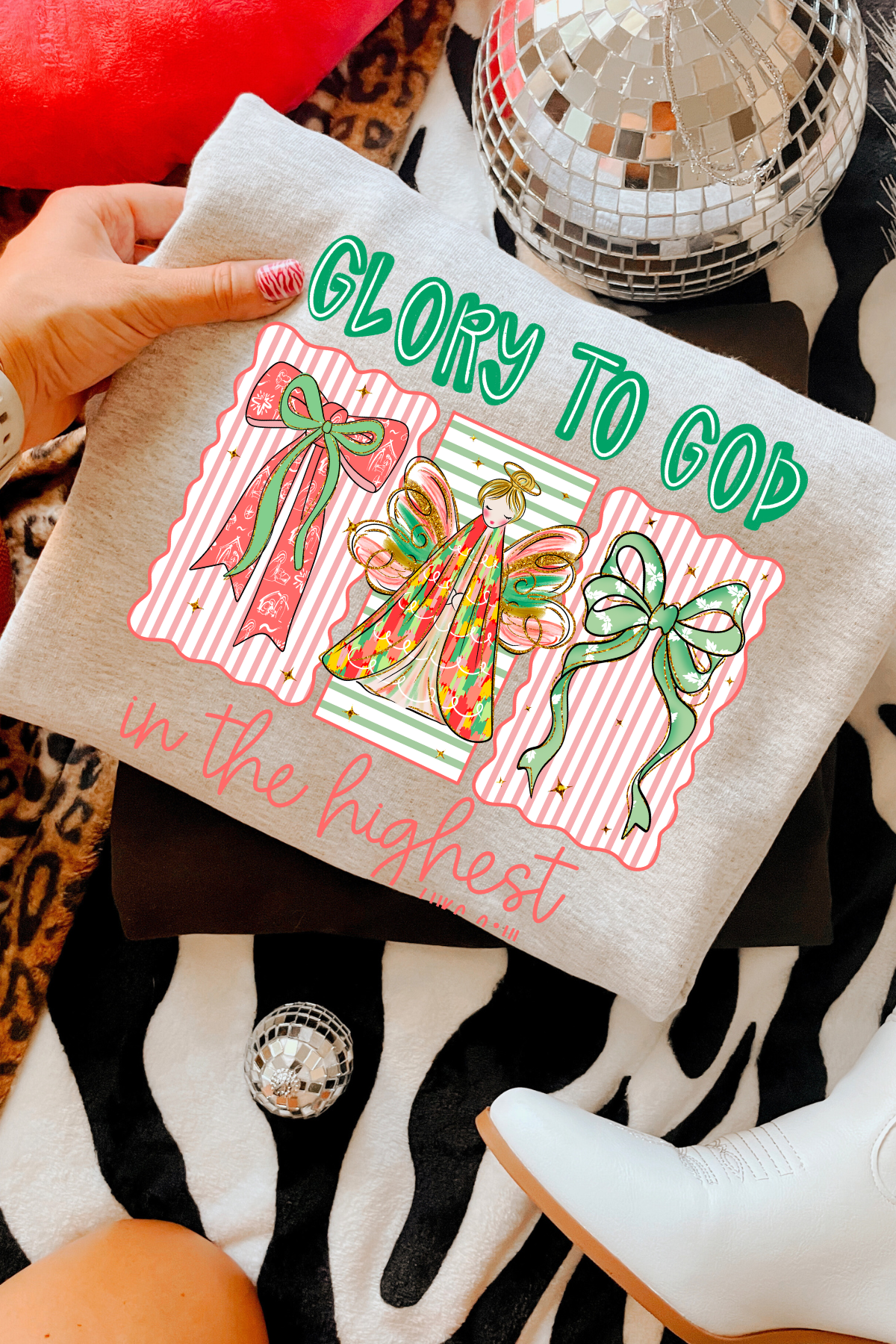 Glory to God in the Highest Crewneck: Ash