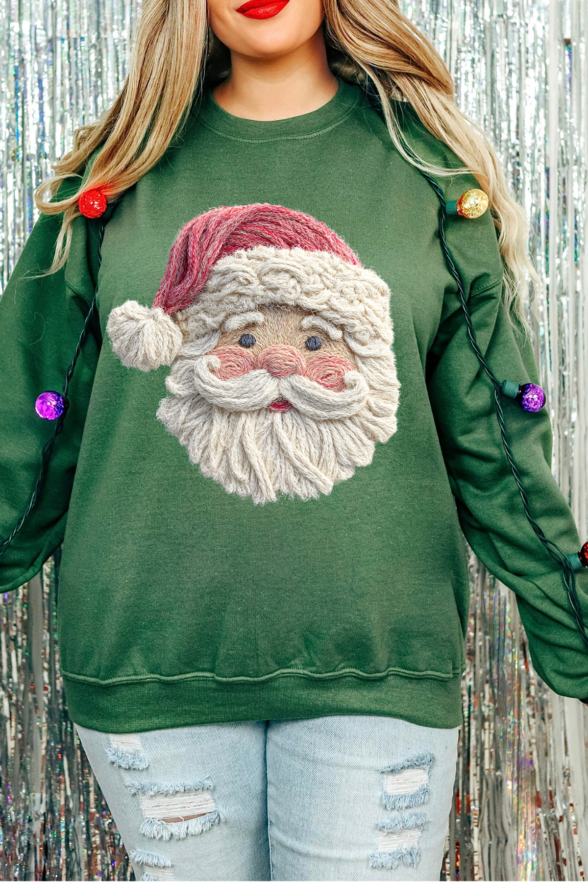 Santa Sweatshirt: Military Green