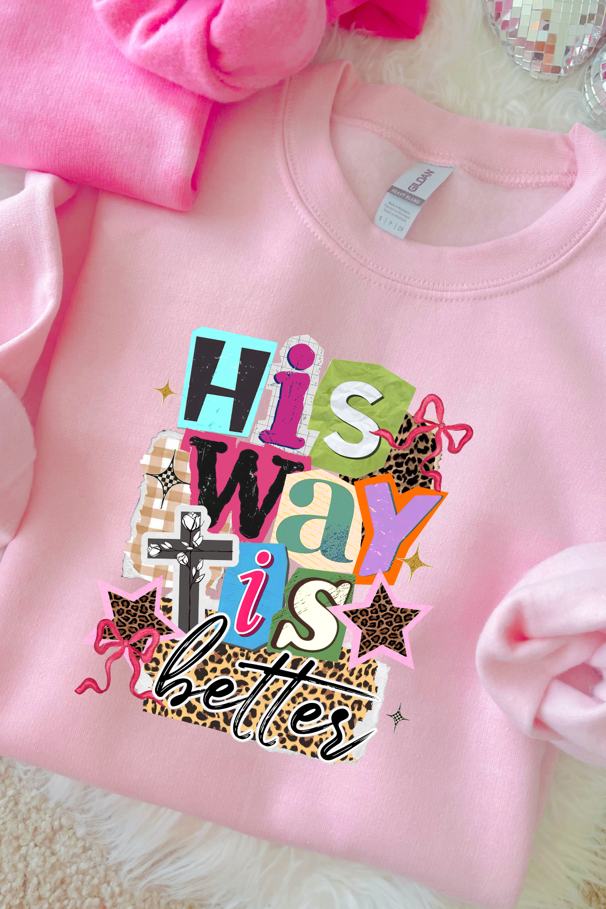 His Way is Better Crewneck: Light Pink