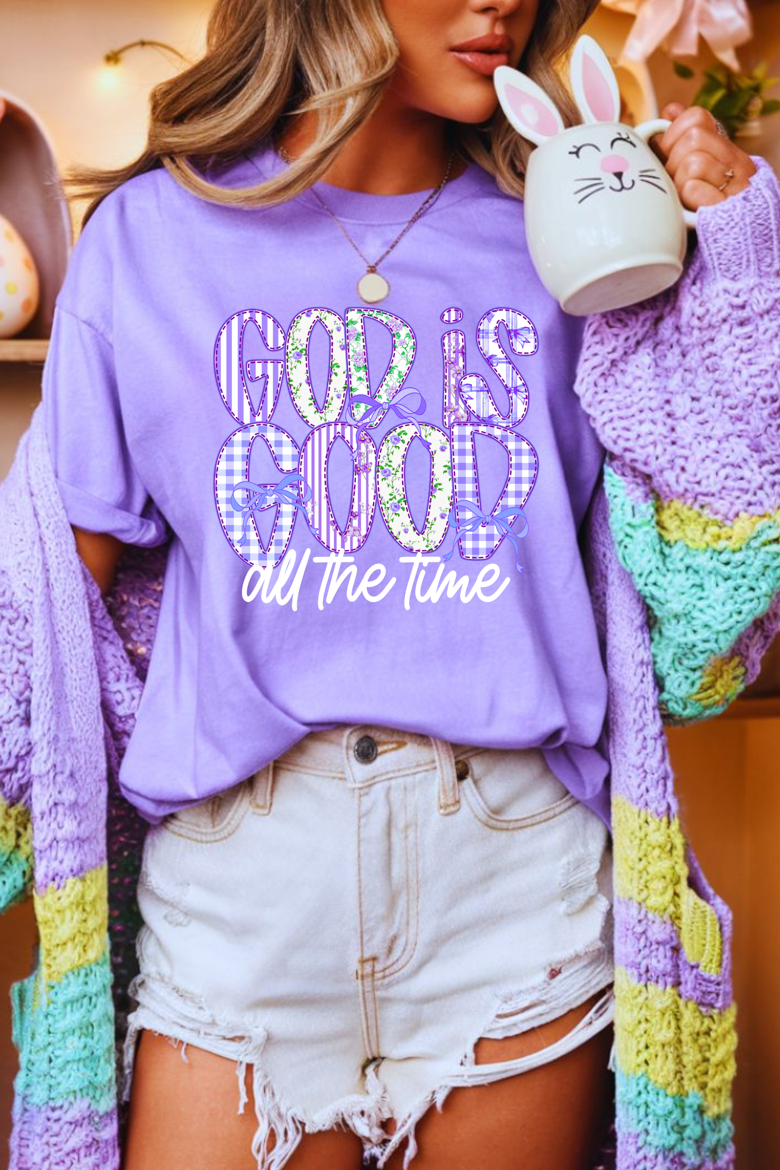 God is Good All the Time Tee: Neon Violet