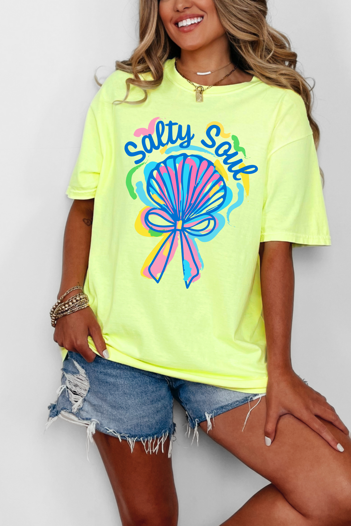 Salty Soul Tee: Neon Lemon