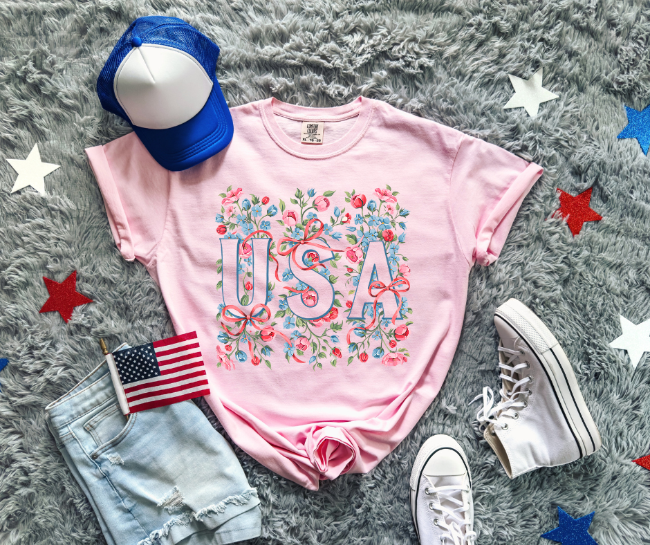 Floral USA Tee: Blossom