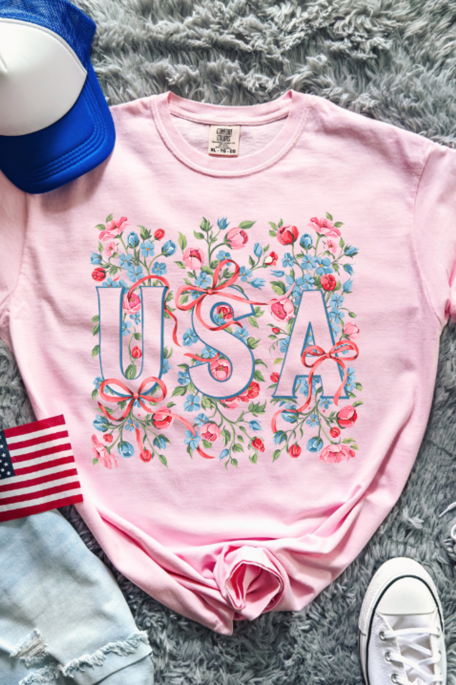Floral USA Tee: Blossom
