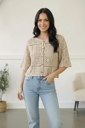Honeycomb Crochet Cardigan