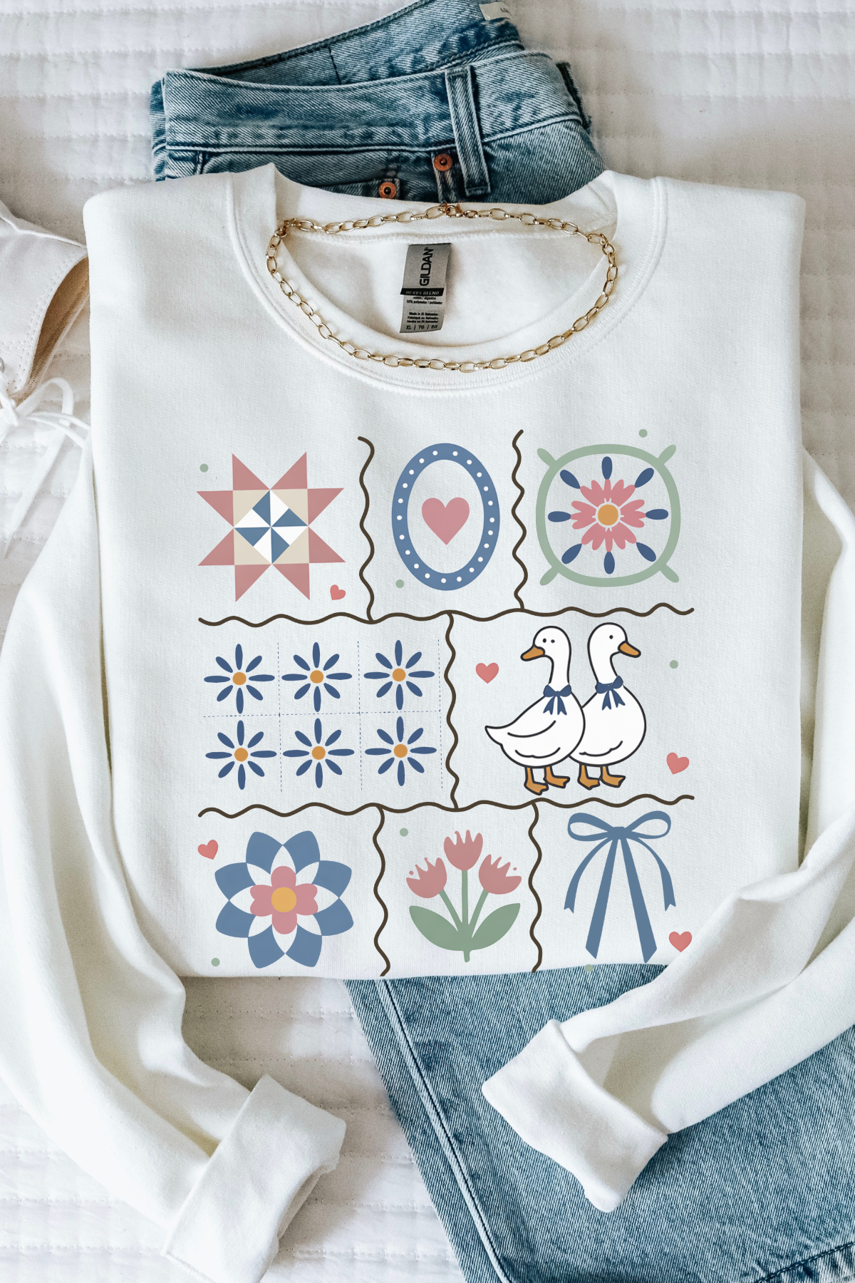 Granny Core Sweatshirt: White