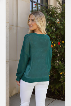 Holiday Shimmers Sweater: Green