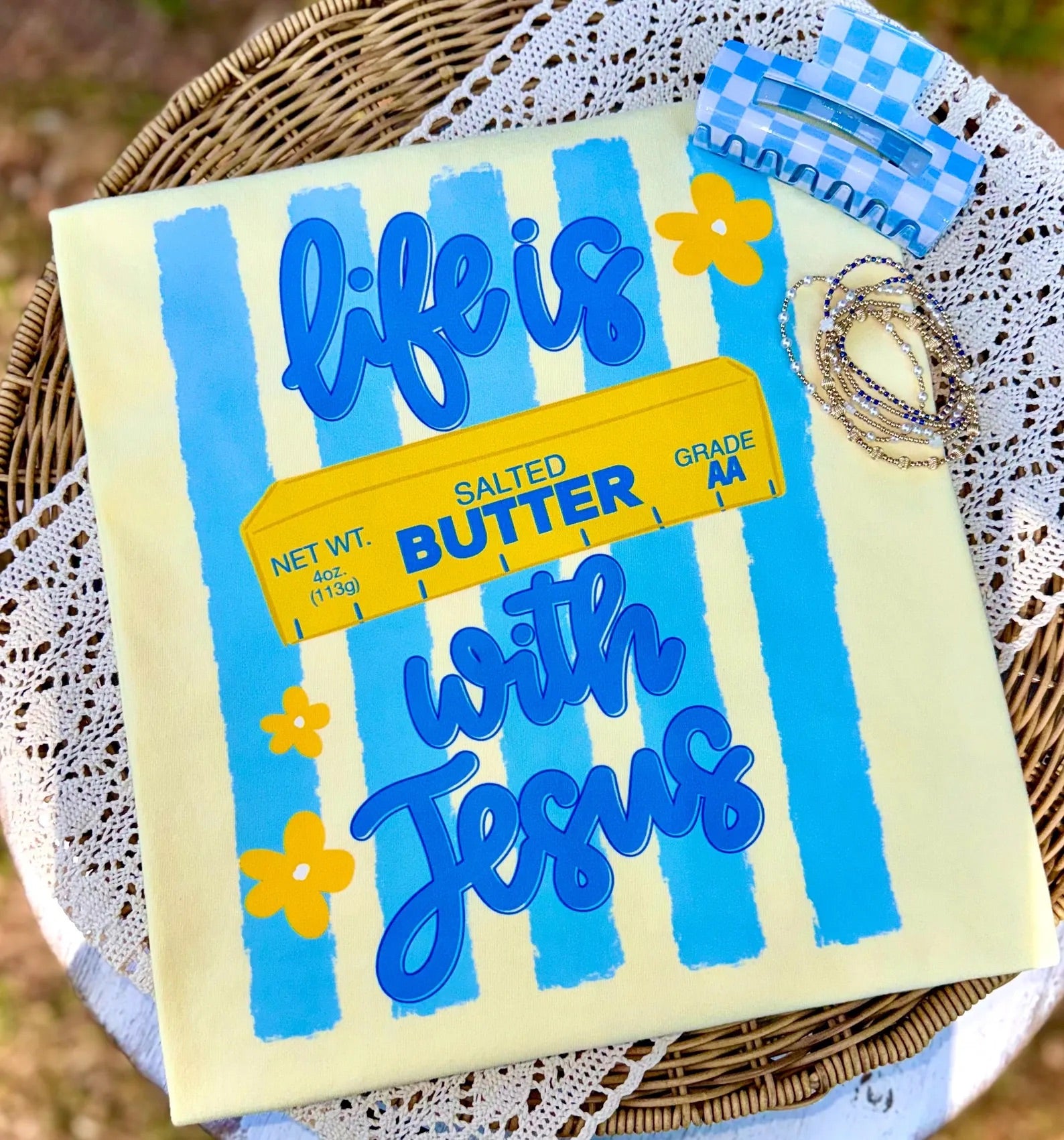 Life is Butter With Jesus Tee (Youth + Adult): Butter