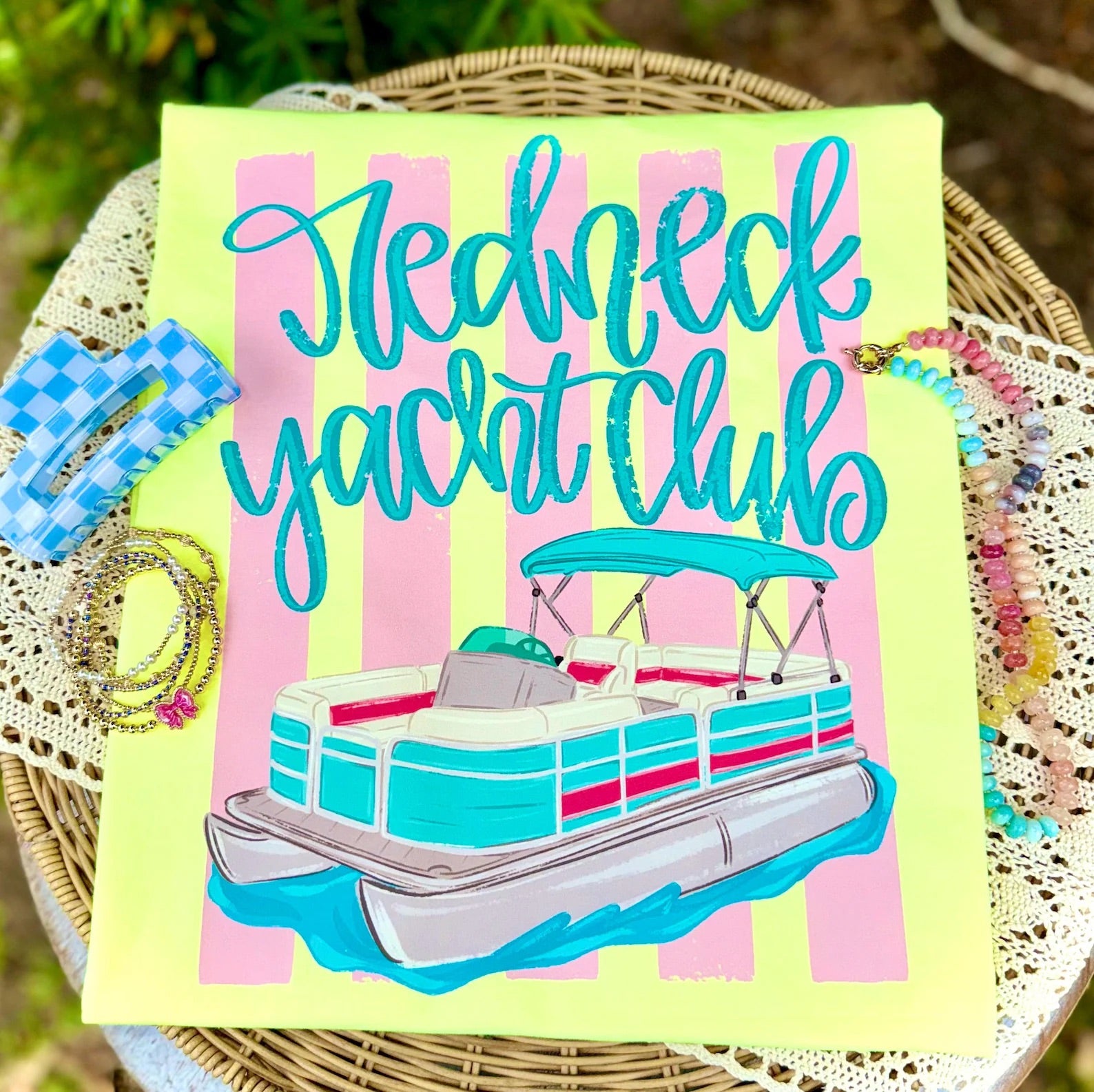 Redneck Yacht Club Tee: Neon Lemon