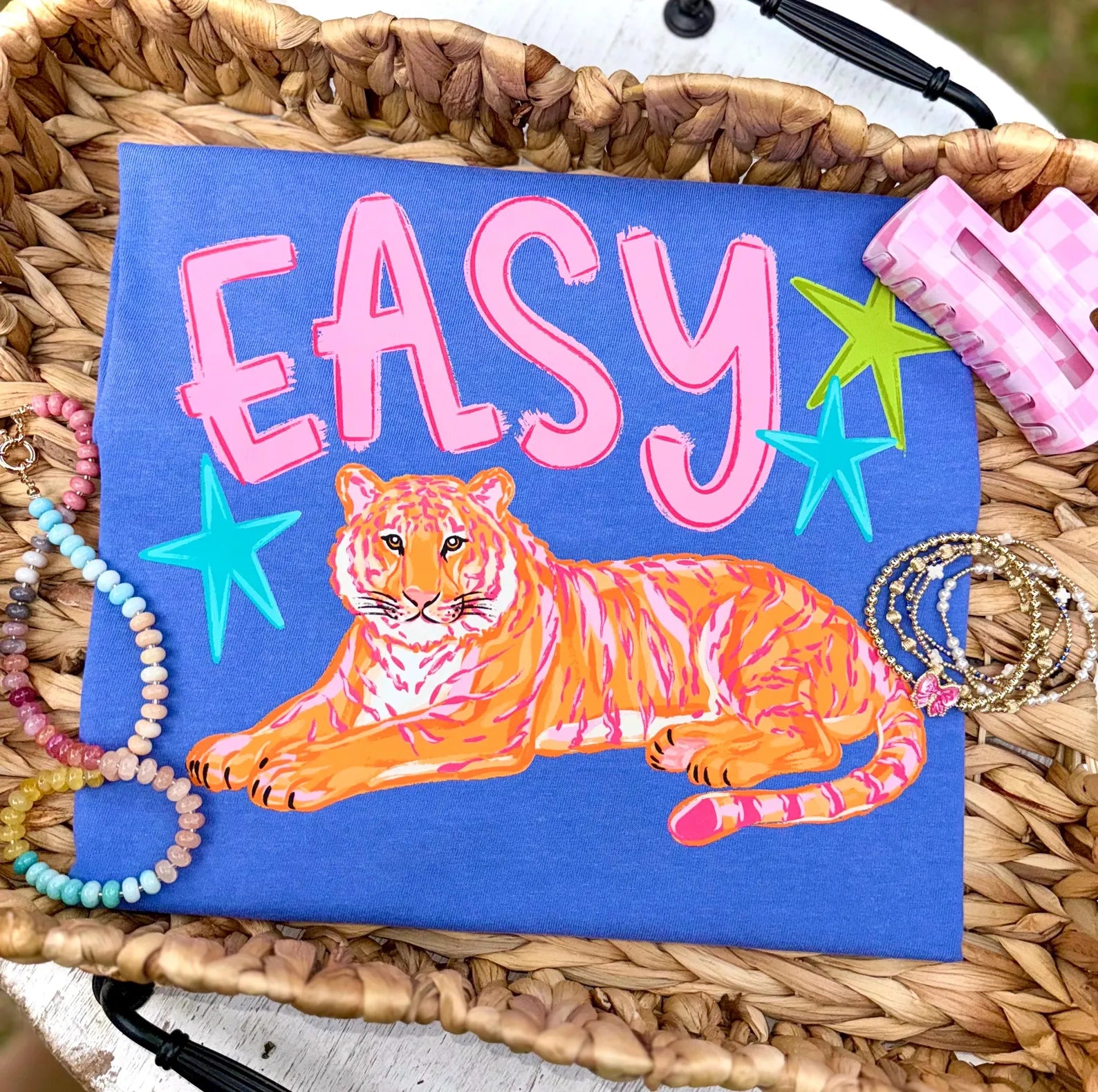 Easy Tiger Tee: Flo Blue