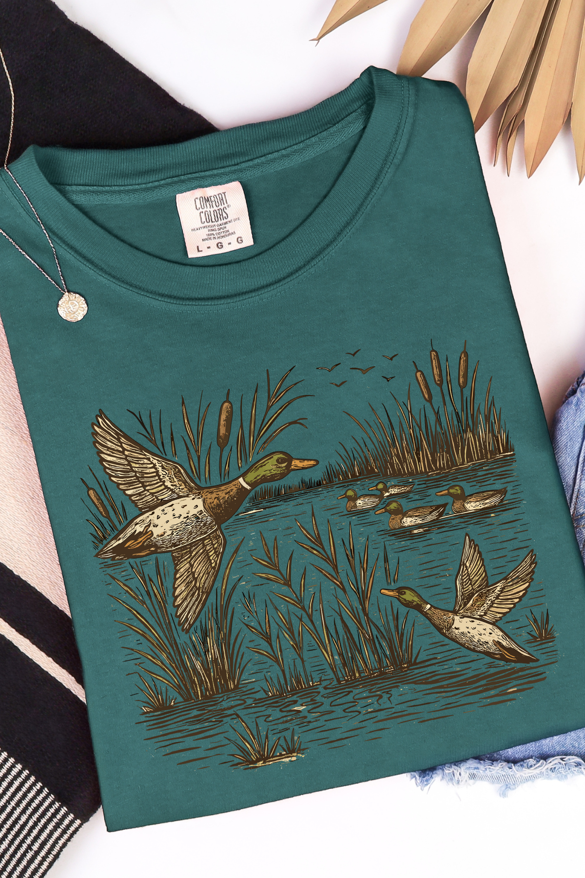 Vintage Mallard Tee: Blue Spruce