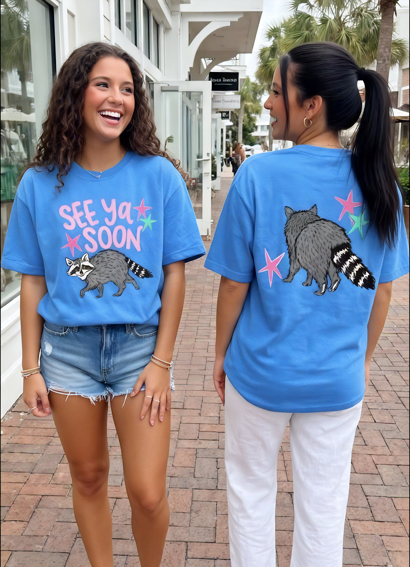 See You Soon Double Sided Tee (Youth + Adult): Royal Caribe