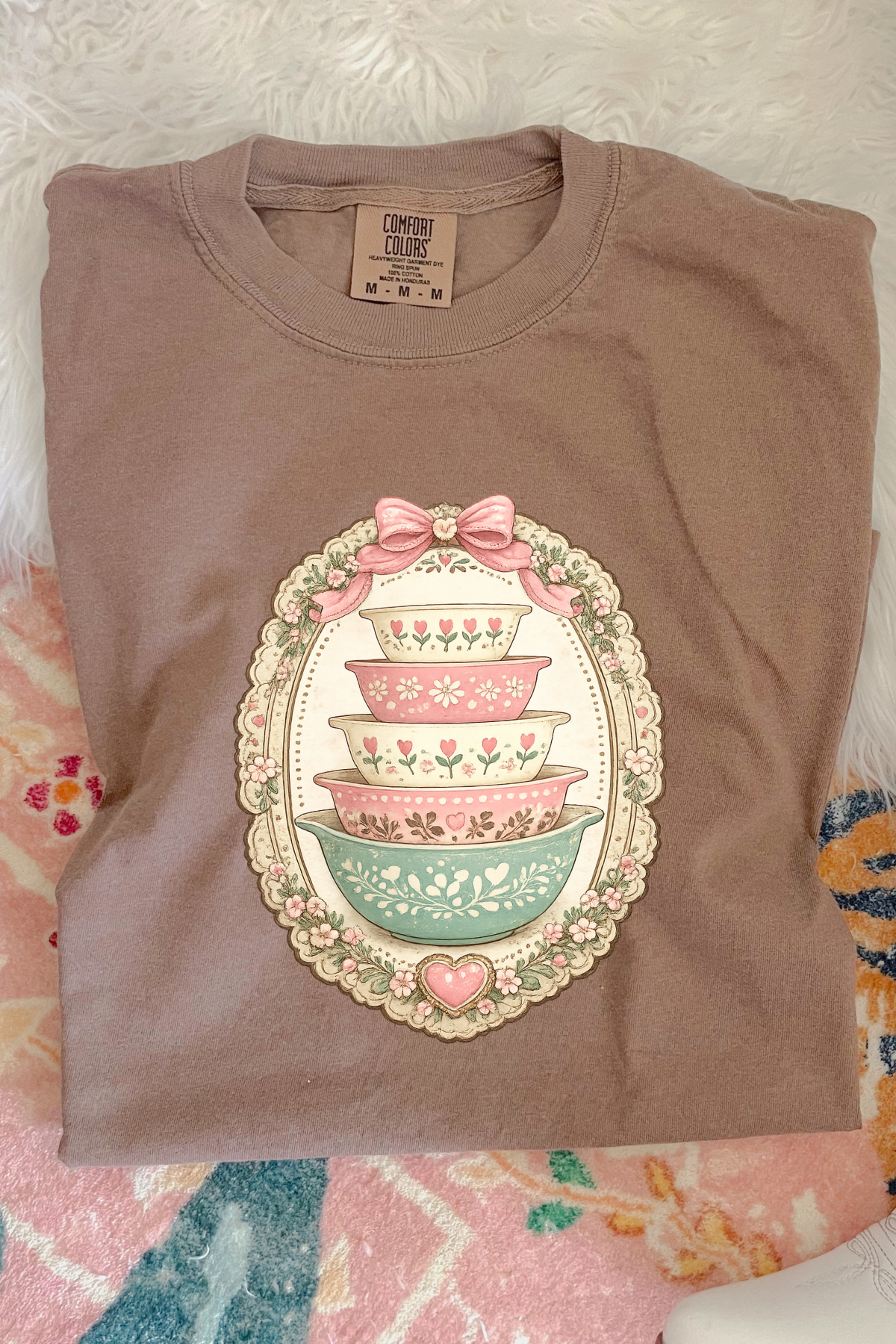 Stacked Pyrex Dishes Tee: Espresso